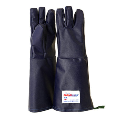 BurnGuard Nomex Oven Glove Kevlar Fiber Puppet Palm 12L Blue