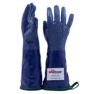 BurnGuard Nomex Oven Glove Kevlar Fiber Puppet Palm 12L Blue